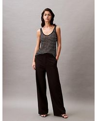 Calvin Klein - Broek Met Wijde Pijpen Van Milanojersey - Lyst