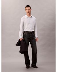Calvin Klein - Stripe Viscose Blend Relaxed Button-Up Shirt - Lyst