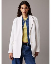 Calvin Klein - Veste Blazer En Sergé Doux À Nouer Dans Le Dos - Lyst