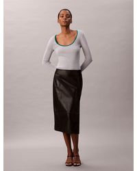 Calvin Klein - Cotton Blend Classic Scoopneck Jumper - Lyst