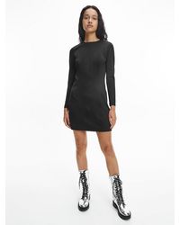 Calvin Klein Milano-Jersey-Kleid mit Logo Tape aus recyceltem Material - Schwarz