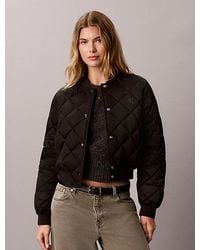 Calvin Klein - Jeans Satin Quilted Bomber Jacket - Lyst