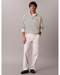 Calvin Klein - Relaxed Stripe Quarter Zip Sweatshirt - Lyst