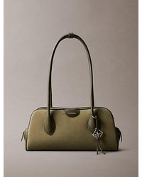 Calvin Klein - Suede Emblem Logo Shoulder Bag - Lyst