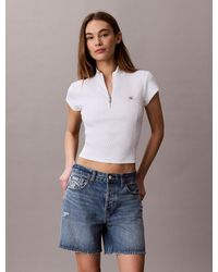 Calvin Klein - Monologo Patch Rib Zip Top - Lyst