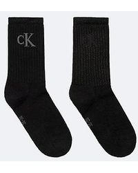 Calvin Klein - Jeans 2 Pack Glossy Striped Crew Socks - Lyst