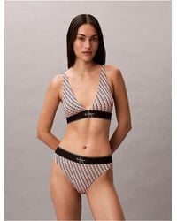Calvin Klein - Graphic Monogram Microfiber Stretch Lightly Lined Triangle Bralette - Lyst