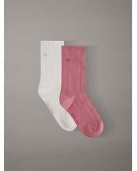 Calvin Klein - 2 Pack Soft Cotton Rolltop Crew Socks - Lyst