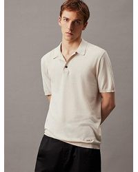 Calvin Klein - Jersey de polo de algodón y seda - Lyst