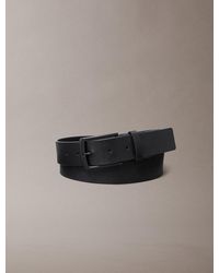 Calvin Klein - Full-Grain Leather Emblem Logo Belt - Lyst