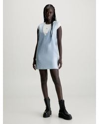 Calvin Klein - Sequin Denim Mini Dress - Lyst