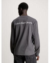 Calvin Klein - T-shirt Met Lange Mouwen En Logo Achter - Lyst