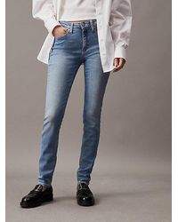 Calvin Klein - Mid Rise Skinny Jeans - Lyst