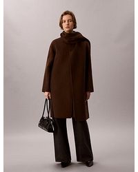 Calvin Klein - Wool Blend Scarf Coat - Lyst