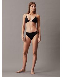 Calvin Klein - Triangle Bikini Top - Ck Micro Belt - Lyst
