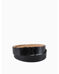 Calvin Klein Ck Monogram Buckle Belt - Black