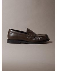 Calvin Klein - Thea Leather Pleated Penny Loafers - Lyst