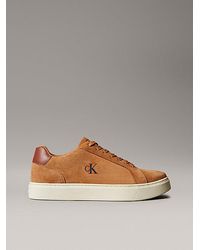 Calvin Klein - Sneakers Van Leer En Suède Met Flexibele Zool - Lyst