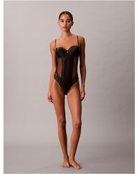Calvin Klein - Bodysuit Ck Floral Lace - Lyst