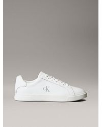 Calvin Klein - Signature Leren Sneakers Met Logo - Lyst