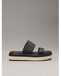Calvin Klein - Sandalias alpargatas de piel con plataforma - Lyst