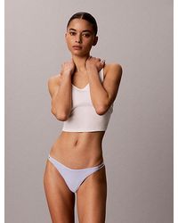 Calvin Klein - Dipped String Thong Icon Logo - Lyst