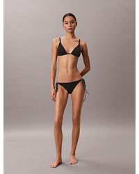 Calvin Klein - Metallic Triangle Bikini Top Ck Monogram - Lyst