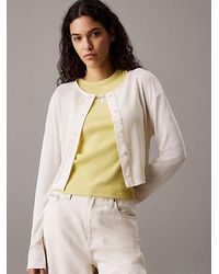 Calvin Klein - Zachte Ribgebreide Cardigan - Lyst