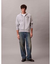 Calvin Klein - Jeans Varsity Logo Zip Up Hoodie - Lyst