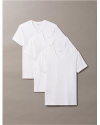 Calvin Klein - Cotton Stretch Blend 3-Pack V-Neck Sleep T-Shirt - Lyst