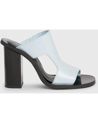 Calvin Klein - Patent Leather Heeled Sandals - Lyst