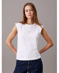 Calvin Klein - Lässiges ärmelloses T-Shirt - Lyst