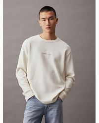 Calvin Klein - Camiseta holgada de punto gofrado de manga larga - Lyst