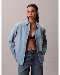 Calvin Klein - Oversized Denim Shirt - Lyst