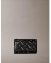 Calvin Klein - Coated Monogram Zip Flap Card Case - Lyst