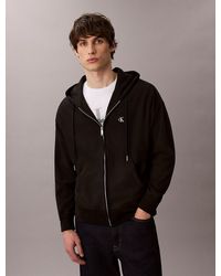 Calvin Klein - Relaxed Monogram Zip-Up Hoodie - Lyst