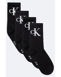 Calvin Klein - Jeans 4 Pack Soft Combed Cotton Logo Crew Socks - Lyst