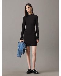 Calvin Klein - Milano Jersey Jurk Met Lange Mouwen - Lyst