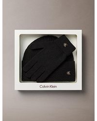 Calvin Klein - Wool Blend Beanie And Gloves Gift Set - Lyst