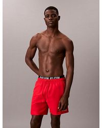 Calvin Klein - Double Waistband Swim Shorts Intense Power - Lyst