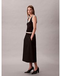 Calvin Klein - Zachte Nylon Midi-Rok - Lyst