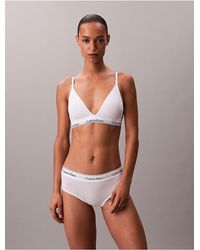 Calvin Klein - Lightly Lined Triangle Bralette Icon Cotton Modal - Lyst