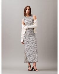 Calvin Klein - Refined Jersey Printed Maxi Dress - Lyst