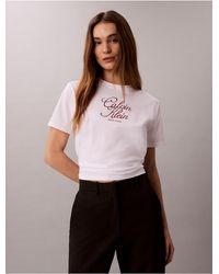 Calvin Klein - Calvin Klein Script Logo Graphic Classic T-Shirt - Lyst