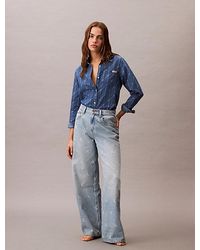 Calvin Klein - Jeans Wide Leg Logo Jeans - Lyst
