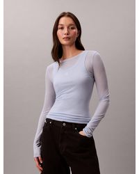 Calvin Klein - Wool Blend Double-Layer Top - Lyst