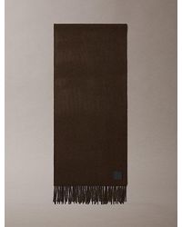 Calvin Klein - Wool Leather Badge Scarf - Lyst