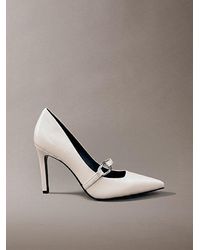Calvin Klein - Leather Stiletto Strap Pumps - Lyst