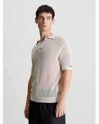 Calvin Klein - Strand-Poloshirt aus weitmaschigem Strick - Lyst