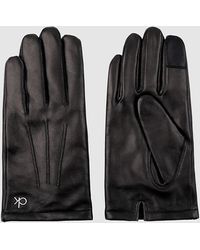 Calvin Klein Paquete de regalo con guantes de piel - Negro